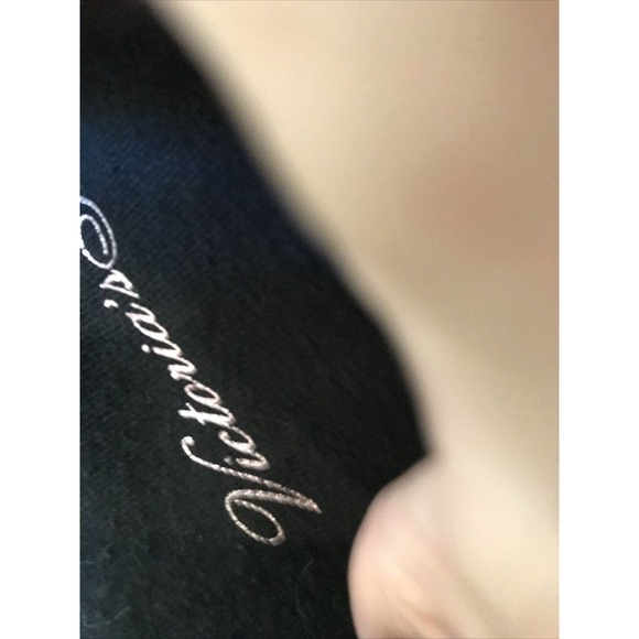 Victoria Secrets Womens Large Black Sweatsuit Sweater with pants set - Picture 8 of 10